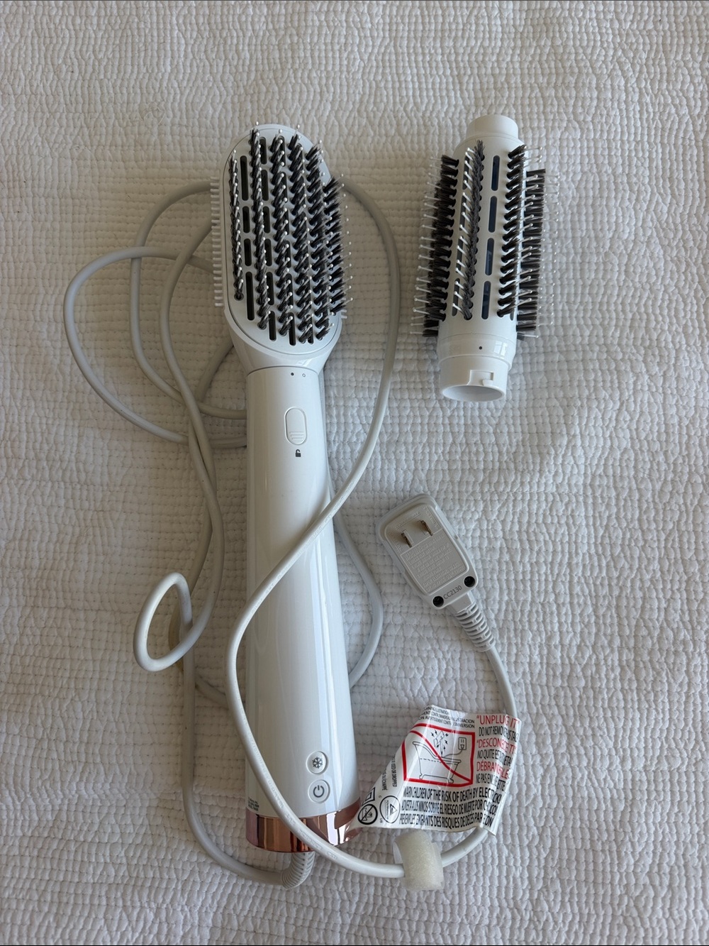 T3 Hair Straightening Brush with Rose Gold Accent